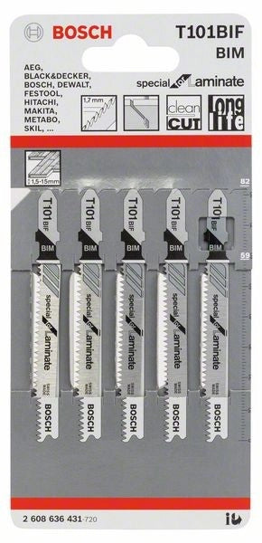 2608636431 - Set 5 lame per seghetto alternativo T 101 BIF Special for Laminate