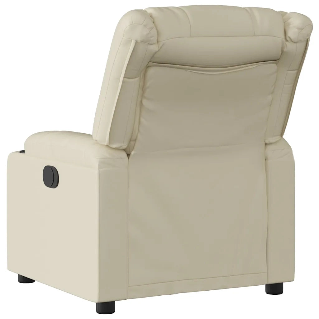 Poltrona Reclinabile Elettrica Crema in Similpelle