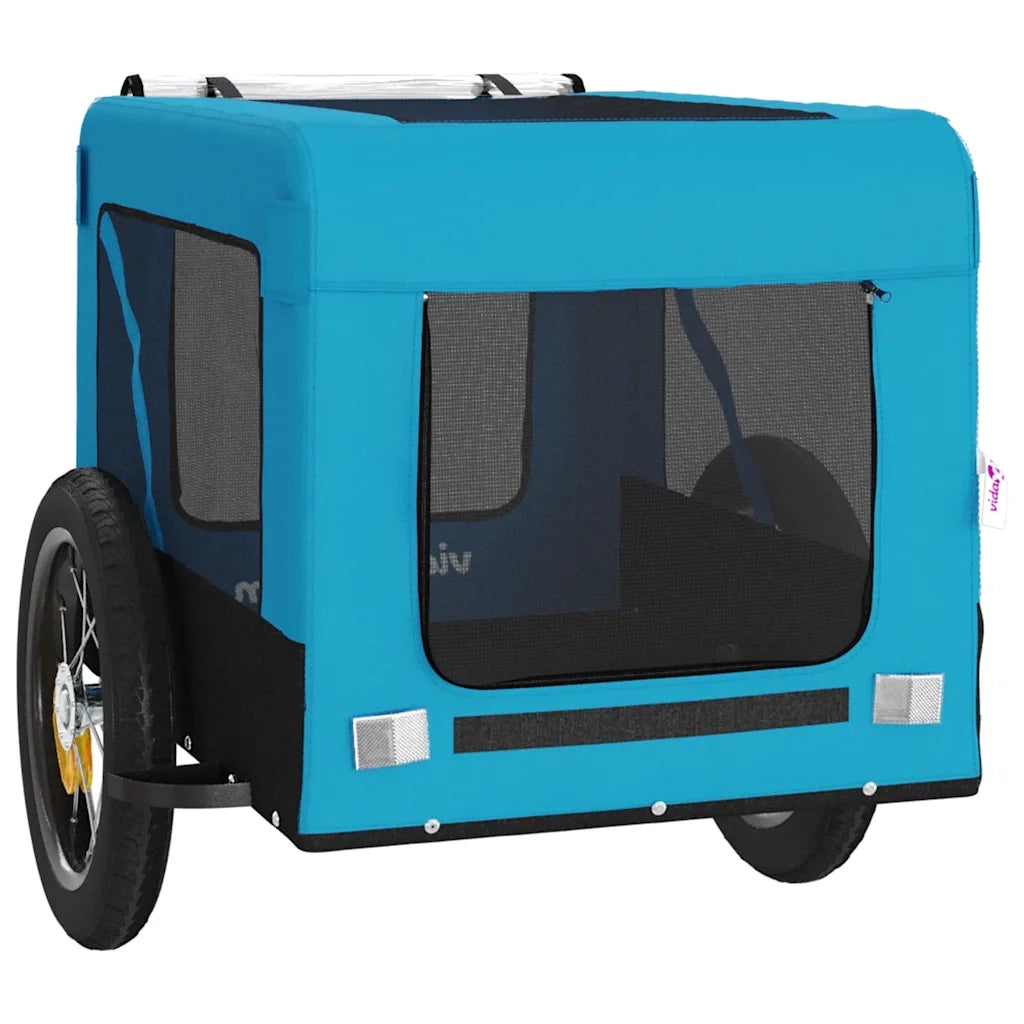 Rimorchio da Bici per Animali Blu e Nero Oxford e Ferro CFW6458627