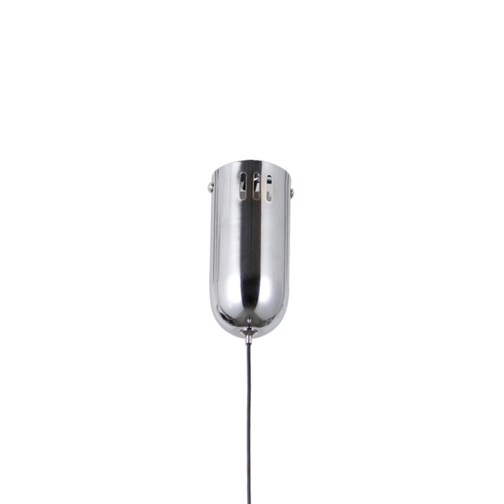 Lampada sospesa Rastia sfera vetro fumé cromo LED 12W Italux