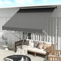 Tenda da Sole 3x1.5 m a Bracci con Manovella, Struttura Telescopica in Metallo e Parasole in Poliestere