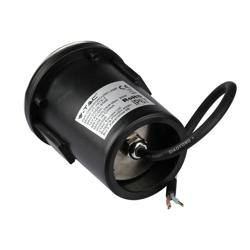 Segnapasso Carrabile Calpestabile Incasso Rotondo MR16 Nero Acciaio 2 Fascio IP65