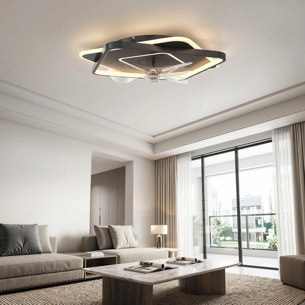 Ventilatore a Soffitto con Luce e Telecomando ¨C zephmum ¨C 6 Velocit¨¤, 3 Temperature Colore
