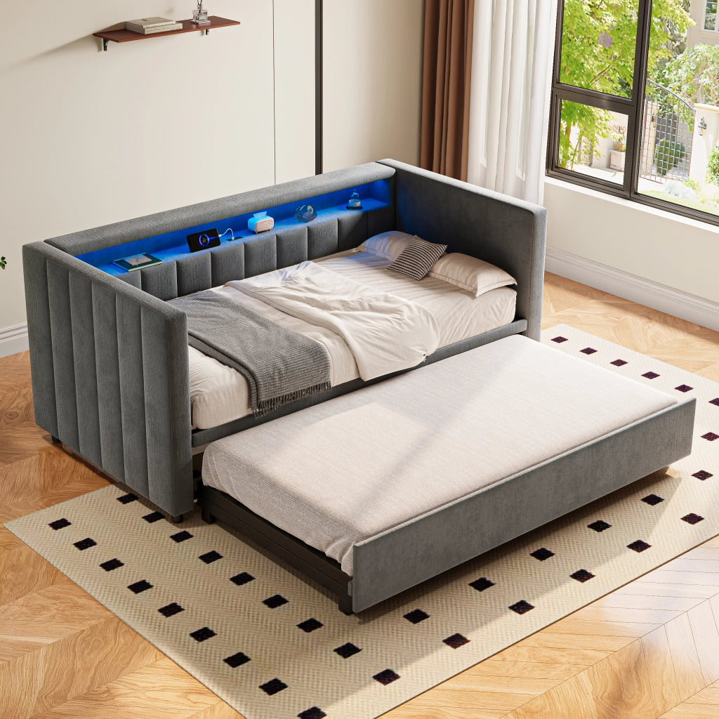 Divano letto multifunzione velluto 90x190 cm