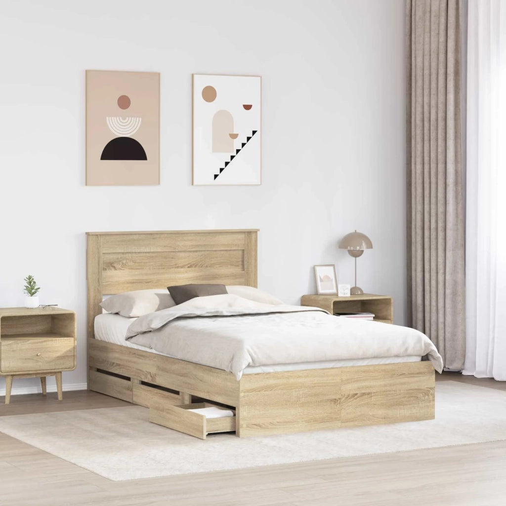 Struttura del letto con cassetto Rovere Sonoma 120 x 200 cm 3409864