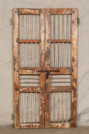 Biscottini Porta portone in legno massello e ferro da interno o da esterno vecchia e antica medievale scorrevole
