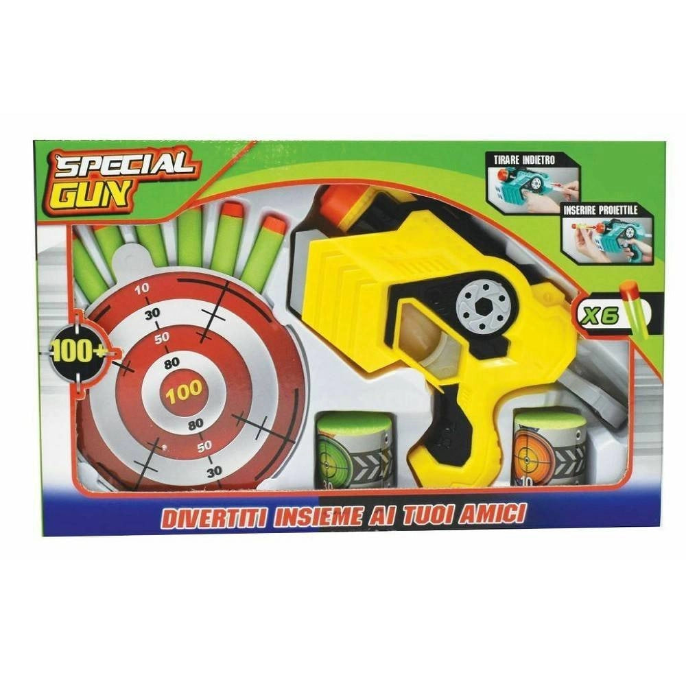 Trade Shop - Special Gun Pistola Con 6 Dardi Bersaglio Giocattolo Gioco Bambini -