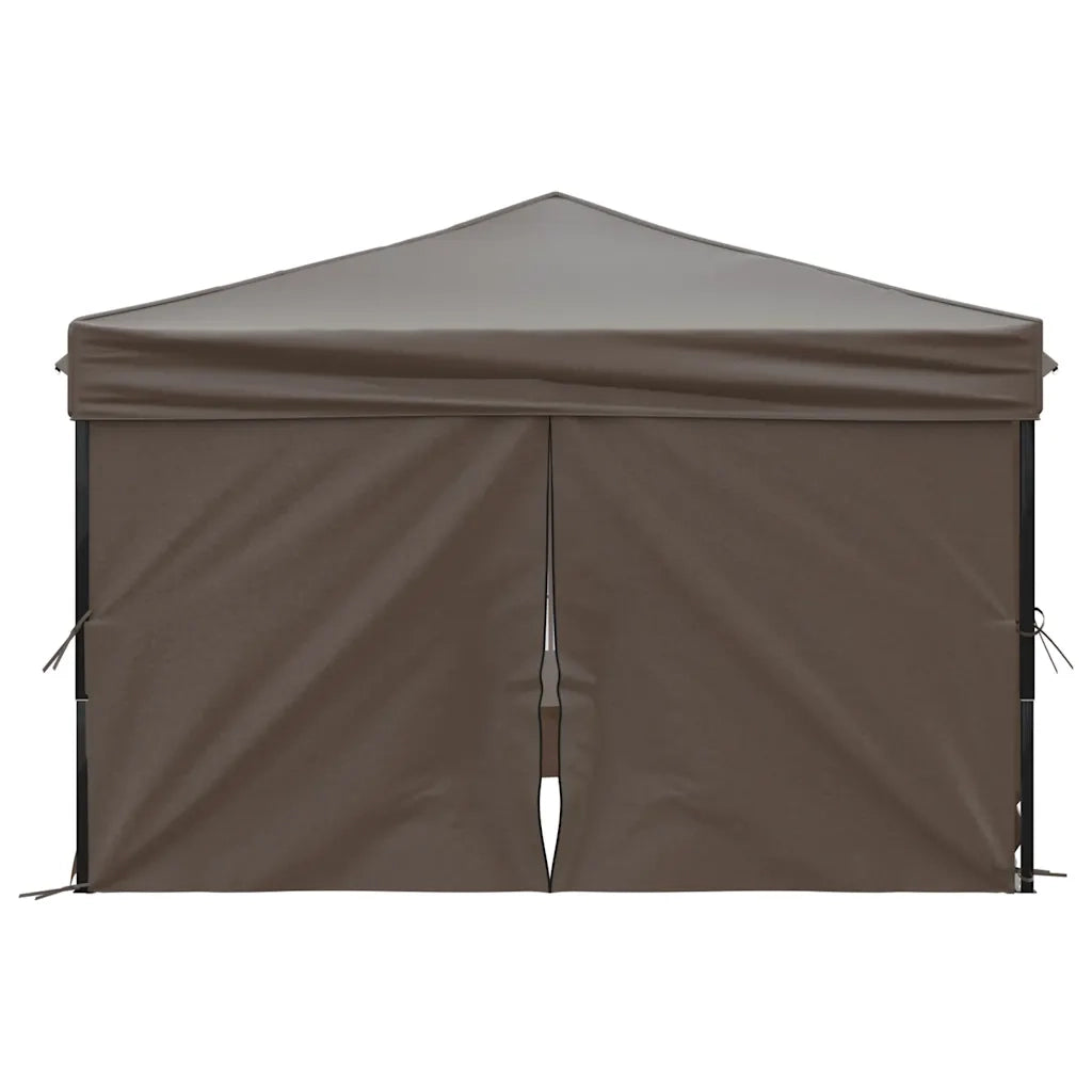 Tenda per Feste Pieghevole con Pareti Laterali Tortora 3x3 m