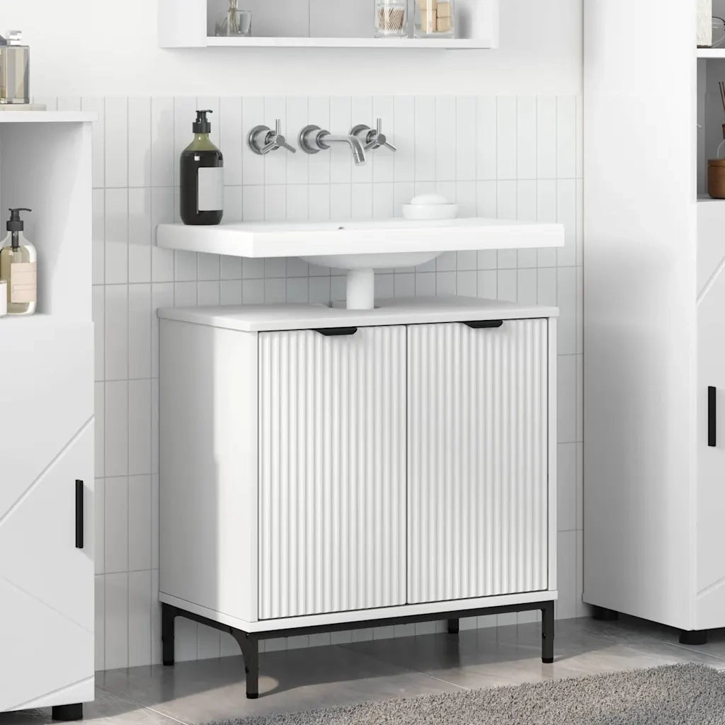 Armadio per Lavabo da Bagno Bianco 60,5 x 33,5 x 61 cm