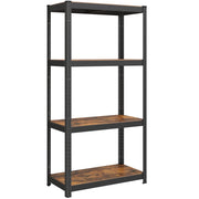 Scaffalatura per carichi pesanti 40 x 80 x 160 cm Unità di stoccaggio in acciaio a 4 livelli Scaffalatura da garage a montaggio rapido per cassette degli attrezzi Capacità 520 kg Nero 12_0005565