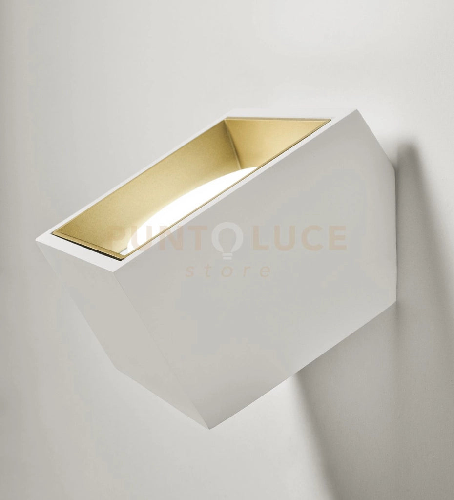 NASSO applique da Parete 1 Luce attacco GX53 Quadrata ottone in gesso e alluminio 60°