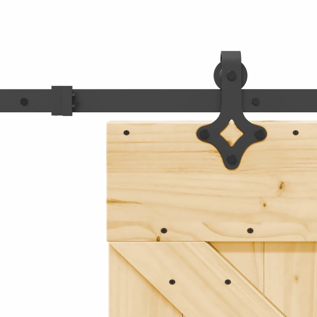 Porta scorrevole NARVIK Naturale e Nero 70 x 210 cm (152,5 cm)