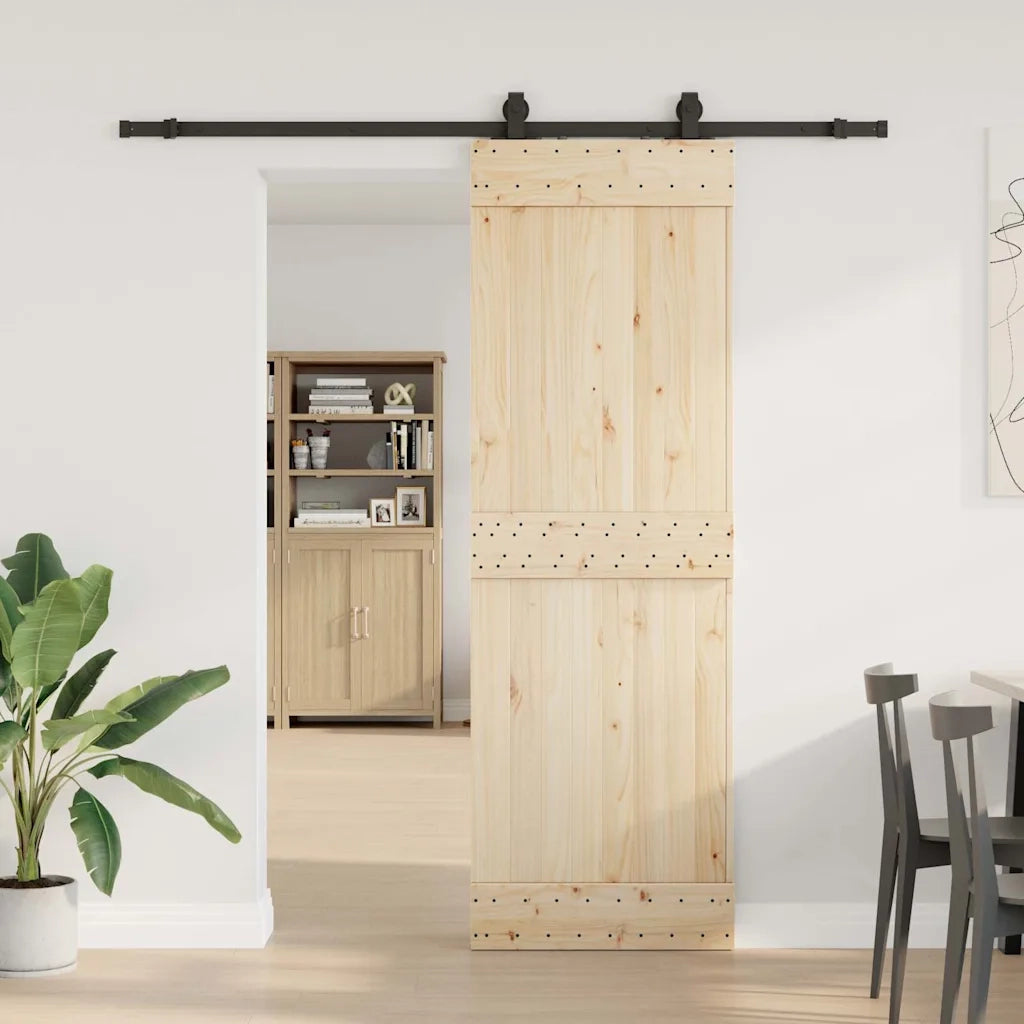 Kit di Binari per Porte Scorrevoli 200 cm Acciaio Nero CFW5058832