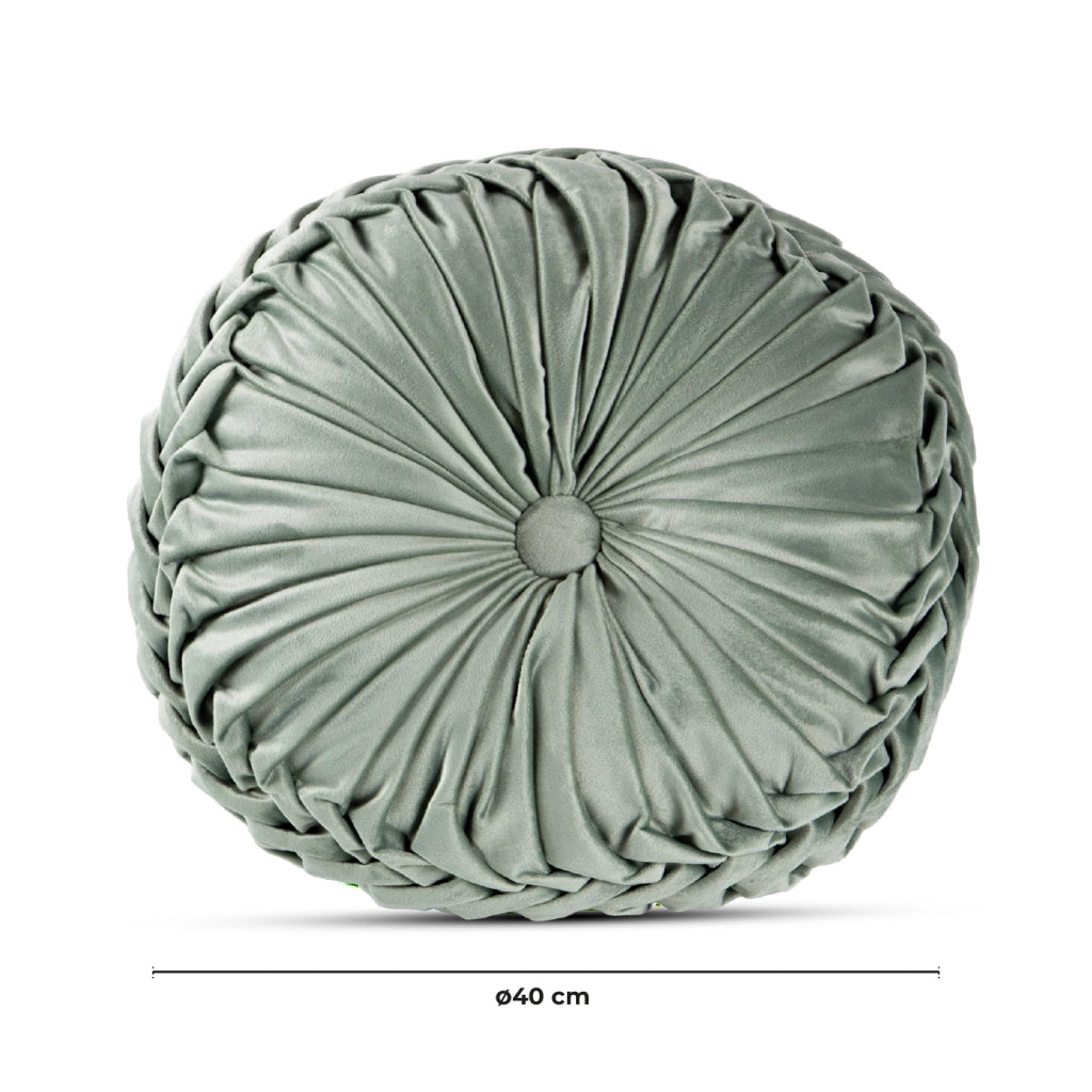 Cuscino Rotondo Zucca Effetto Velluto Circolari Per Divano Decorativo Letto 40 Cm  Verde