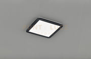 CAMILLUS PLAFONIERA LED QUADRATA METALLO NERO OPACO CON FUNZIONE DIMMERABILITA' CON NORMALE INTERRUTTORE A PARETE IP44 L. 30CMX30CM LED 16W · 1x 1900lm, 3000K