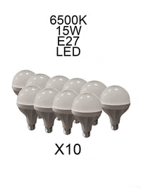 Kit 10PZ Lampadine LED 15W 6500K E27