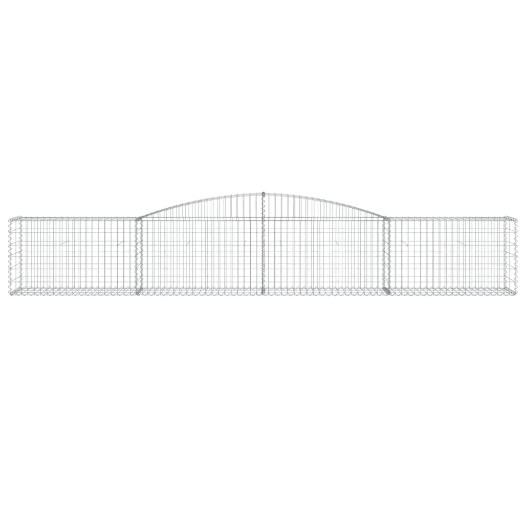 Set di 4 gabbioni ad arco per recinzione gabbia o muro di contenimento 400 x 50 x 60/80 cm ferro zincato argento 02_0041506