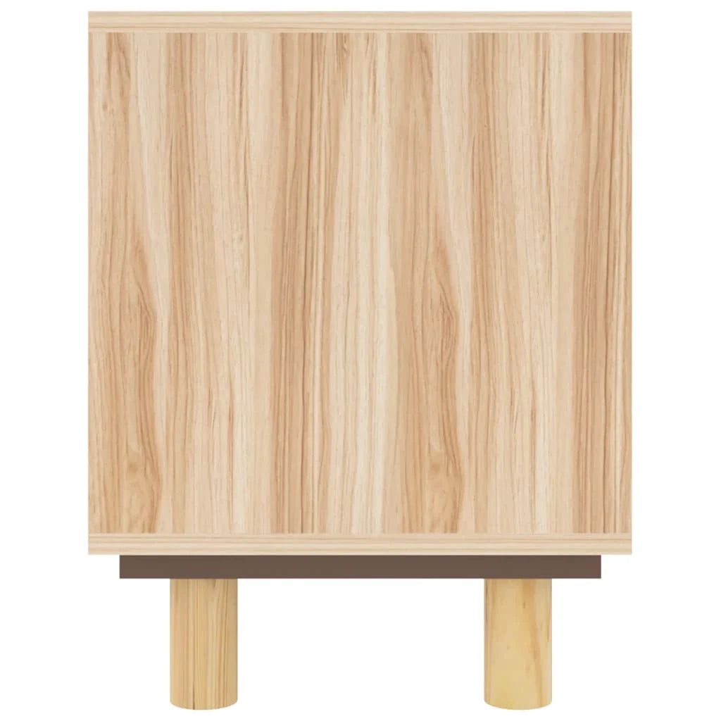 Mobile TV multimediale scaffale TV credenza mobile TV sala da pranzo soggiorno camera da letto 105 x 30 x 40 cm legno di pino massiccio rattan marrone naturale 02_0025661