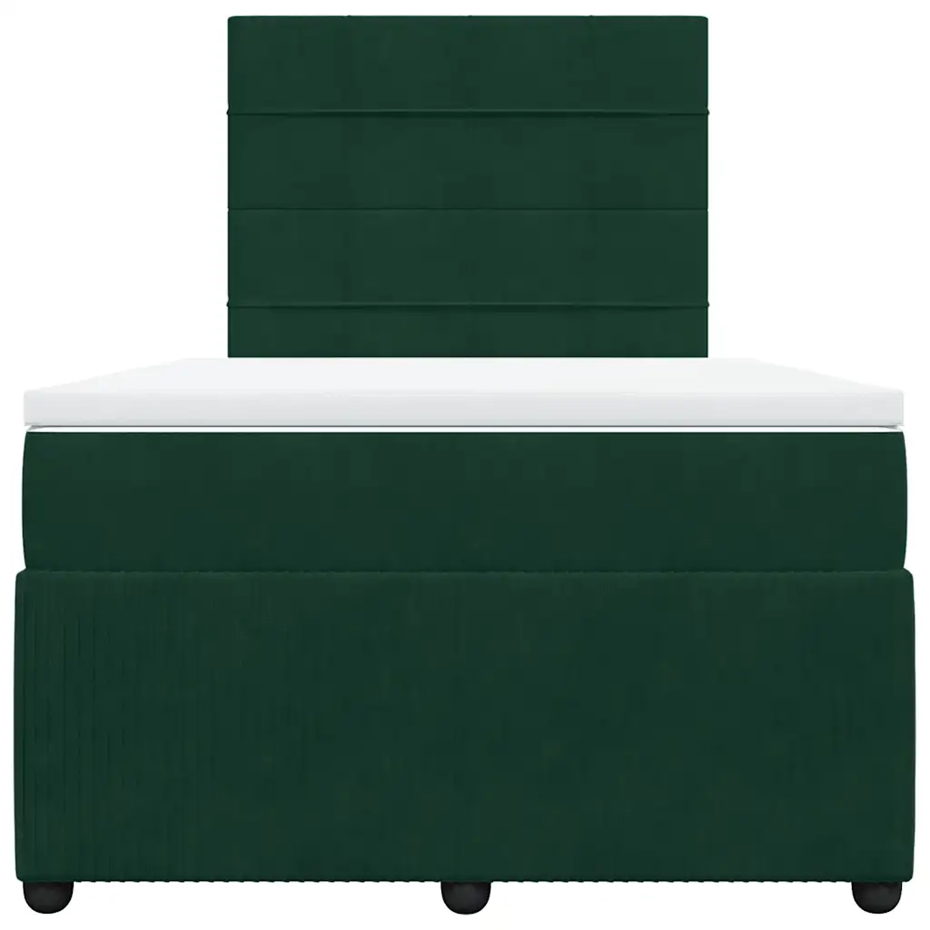 Giroletto a Molle con Materasso Verde Scuro 120x190 cm Velluto 3292289