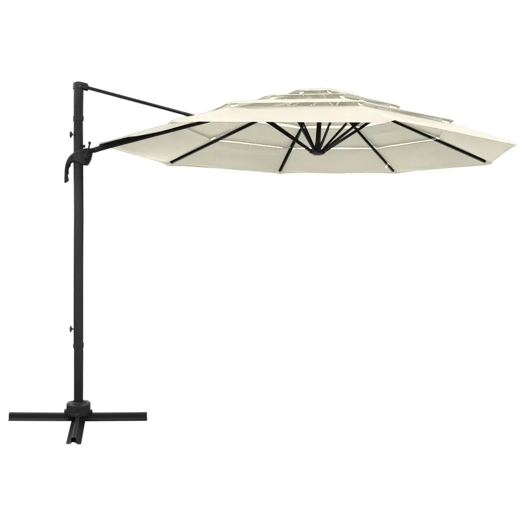 Ombrellone a 4 Livelli con Palo in Alluminio Sabbia 3x3 m cod mxl 23807