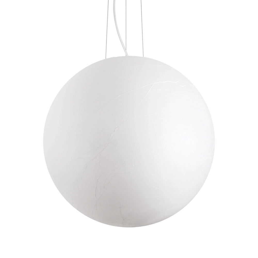 Sospensione Moderna Carta Metallo Bianco 1 Luce E27 D60Cm