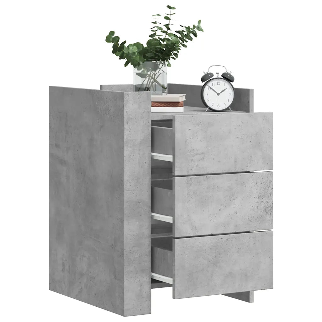 Comodino-Tavolino da notte Grigio Cemento 45x50x65 cm in Legno Multistrato