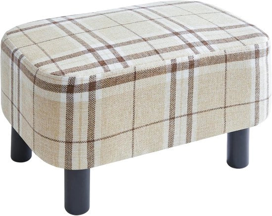 Banco piedi rettangolare - moderna poltrona - 1 pezzo - a strisce - lino - 42 cm