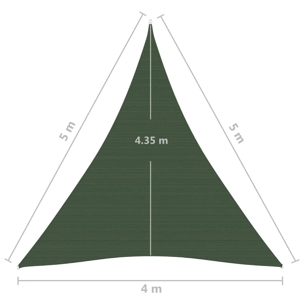 Vela ombreggiante/ombrellone 160 g/m² HDPE 4 x 5 x 5 m verde scuro 02_0009434