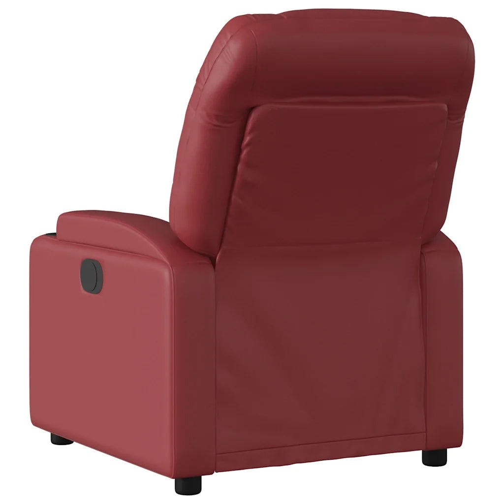 Divano Sedia-Poltrona Reclinabile Rosso Vino in Similpelle 292141