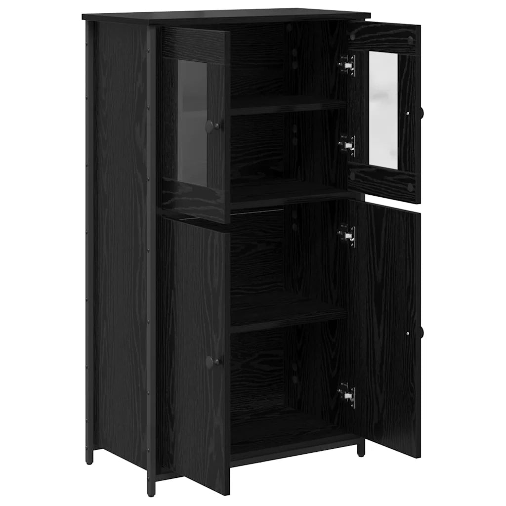 Credenza Rovere Nero 62 x 32 x 106,5 cm Legno multistrato 882253