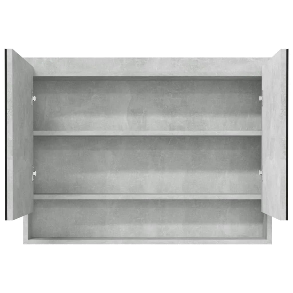Mobiletto con specchio da bagno 80 x 15 x 60 cm grigio cemento MDF 02_0006713