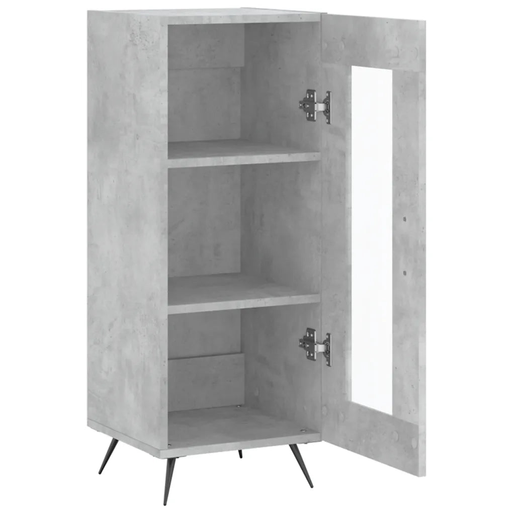 Credenza Grigio Cemento 34,5x34x90 cm in Legno Multistrato 828768