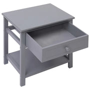 Comodino-Tavolino da notte Grigio 40x29x42 cm in Legno di Paulonia
