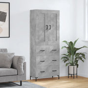 Credenza-Buffet-Armadio da cucina Grigio Cemento 69,5x34x180 cm in Legno Multistrato 690765