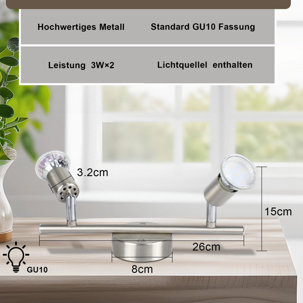 ZMH Faretto da soffitto GU10 a 2 fiamme Lampada da soffitto moderna per corridoio Lampadina inclusa