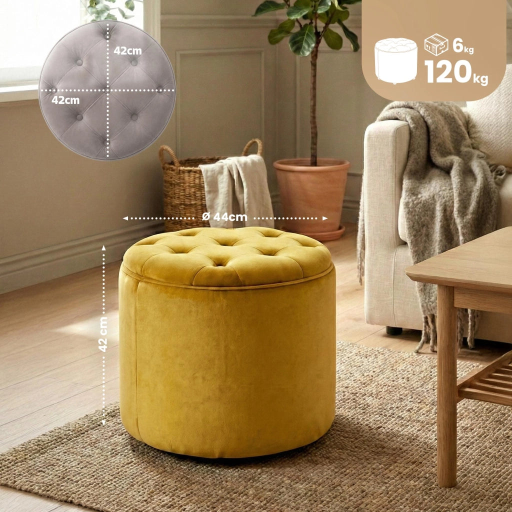 Pouf Contenitore Pantin In Velluto giallo