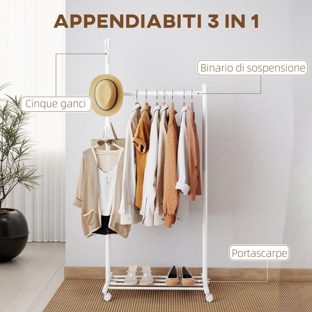 Scarpiera con Appendiabiti e Ripiano ¨C zephmum ¨C Bianco
