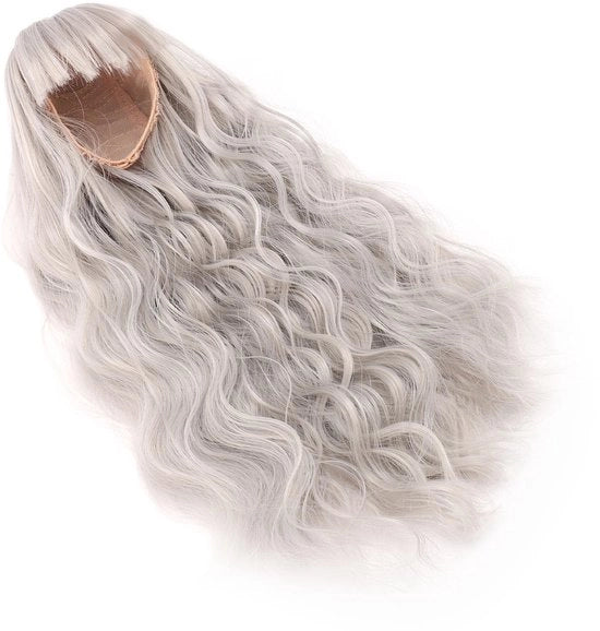 Pruca per Bambola Lunga con Capelli di Seta - Adatta per Bamboline da 1/4 - Altezza della Testa 18,5-21 cm - Costruzione Premium - Previene lo Sfuggire