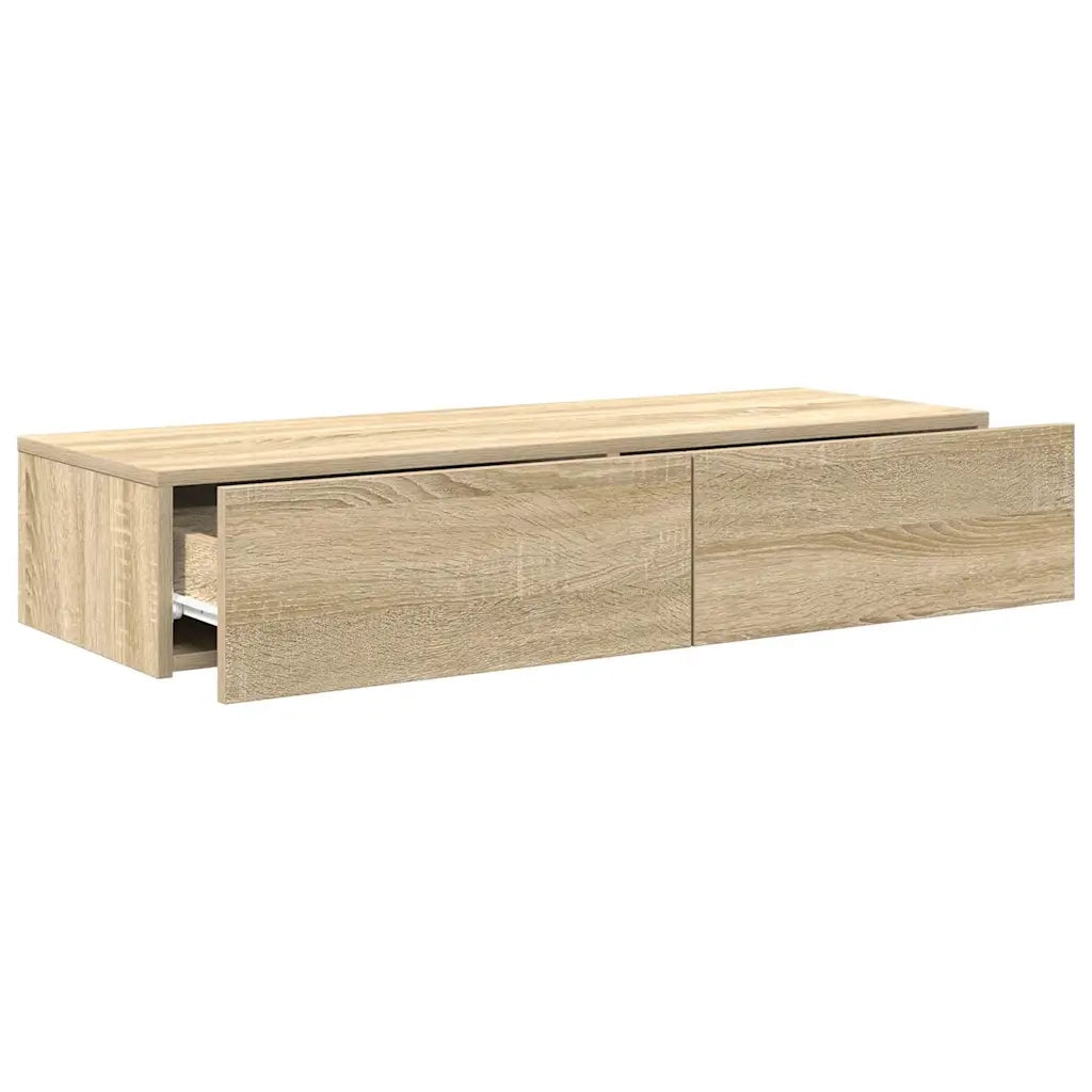 Scaffale a Parete con Cassetti Sonoma 100x36x19cm in Truciolato
