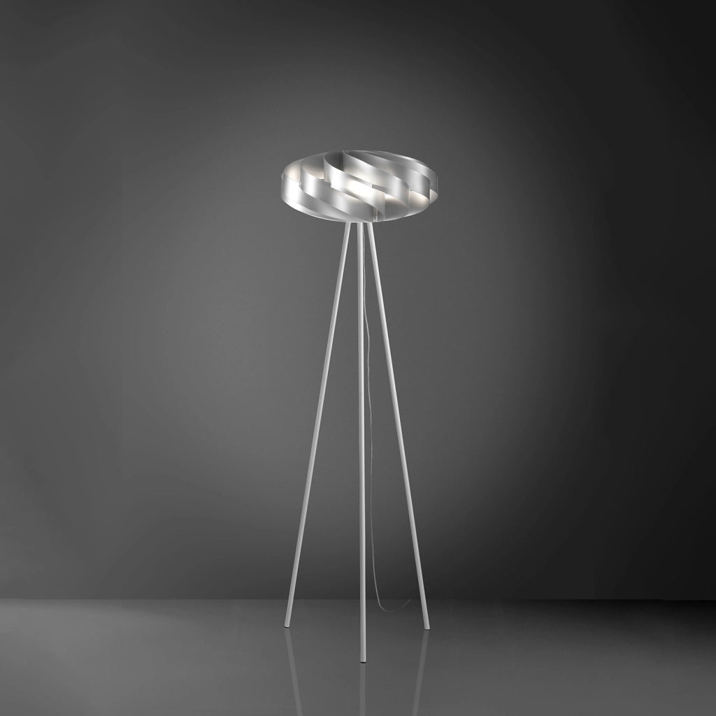 Piantana Moderna Flat Polilux ® Argento E Metallo 1 Luce E27