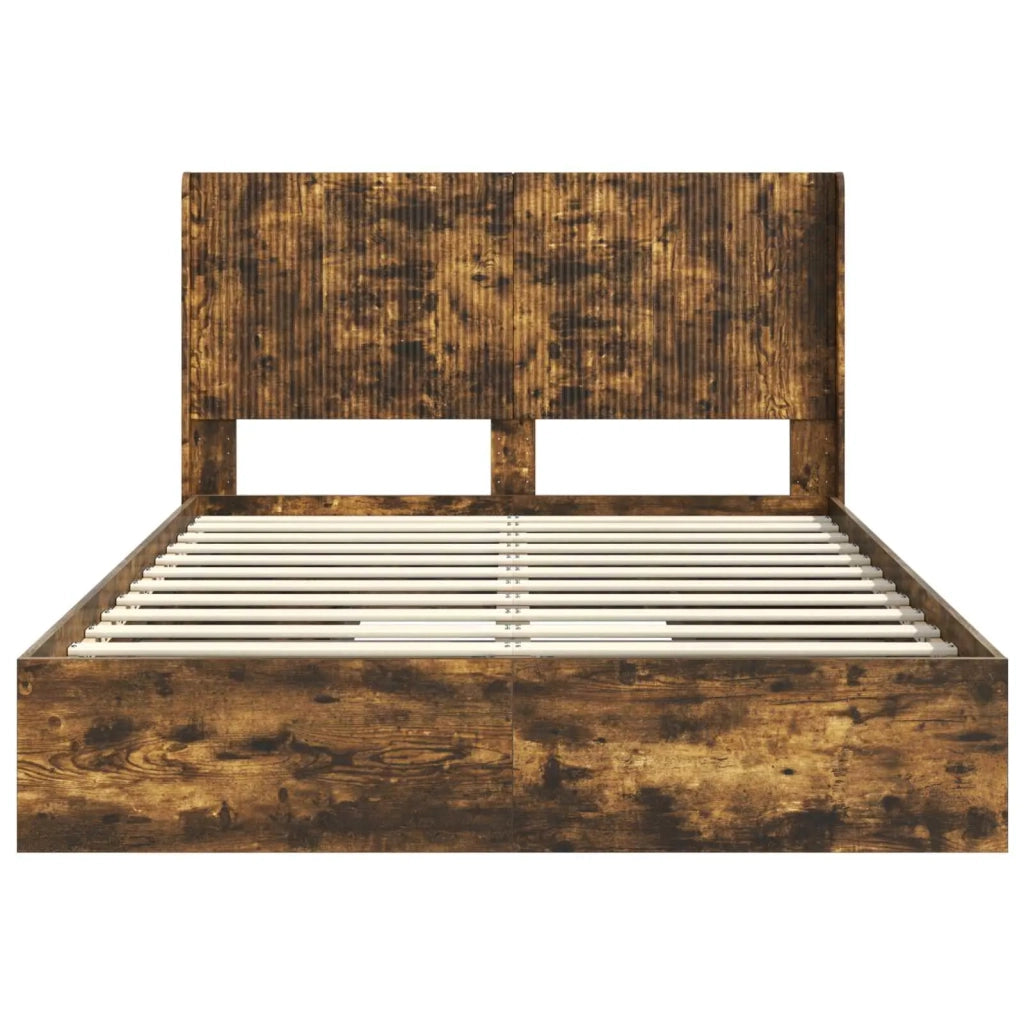 Struttura del letto con stoccaggio e testata Rovere Fumo 3414035
