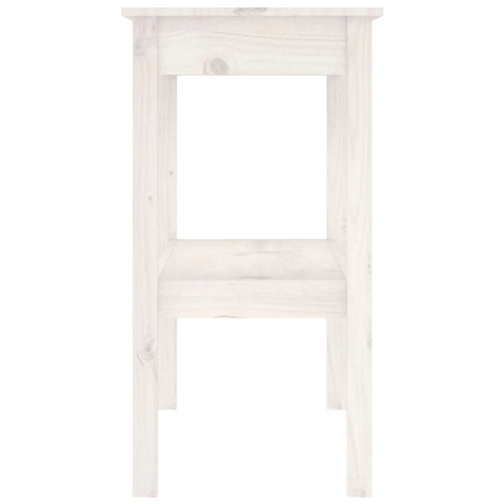 Tavolo Consolle Bianco 110x40x75 cm in Legno Massello di Pino