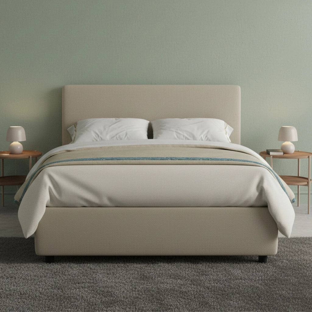 Ante, Letto Piazza e Mezza Materasso Incluso Made in Italy, Grigio Tortora