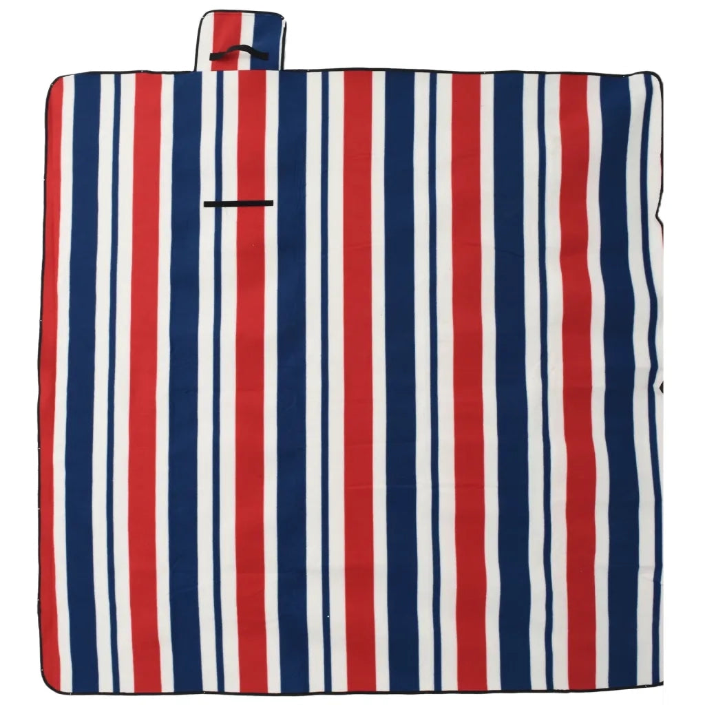 Tovaglia Picnic Pieghevole Strisce Rosse Blu 200x200 cm Velluto CFW5921500