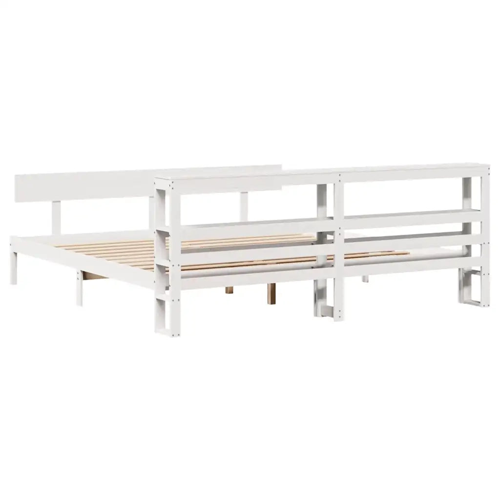 vidaXL Letto senza Materasso Bianco 180x200 cm Legno Massello di Pino