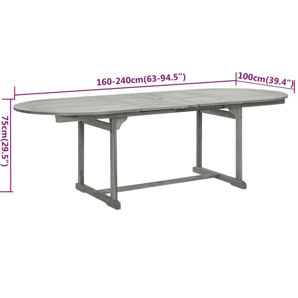 Set da Pranzo per Giardino 7 pz in Legno Massello di Acacia 3079649