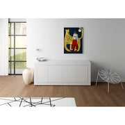 Madia moderna 3 ante/3 cassetti 200x40x83,5 cm Elios - Bianco Lucido