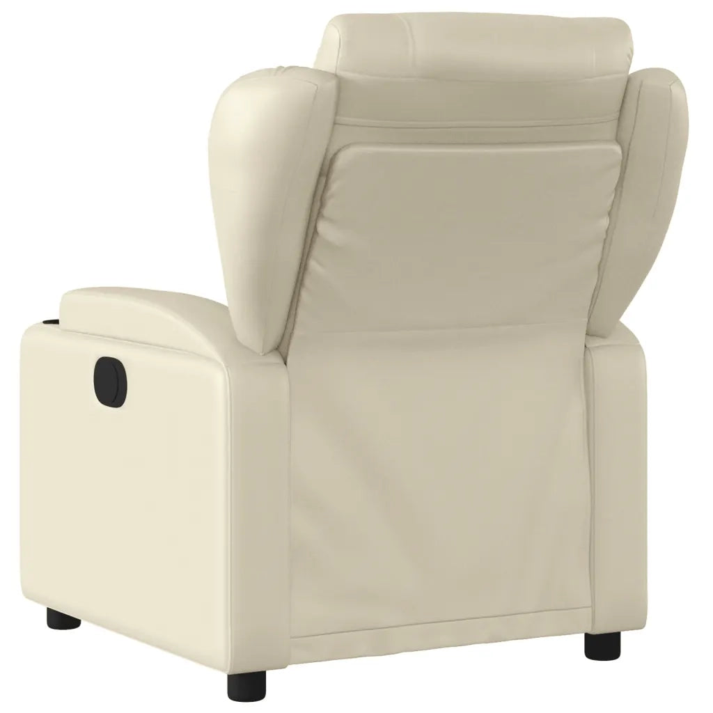 Divano Sedia-Poltrona Reclinabile Crema in Similpelle 990879
