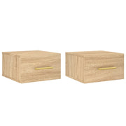 Comodini a Muro 2 pz-Set di 2 Tavolino da notte Rovere Sonoma 35x35x20 cm