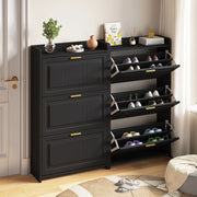 Scarpiera Portascarpe a 6 Scomparti ¨C MINIMAL ¨C Nero, MDF e Truciolato, 70x24x120 cm